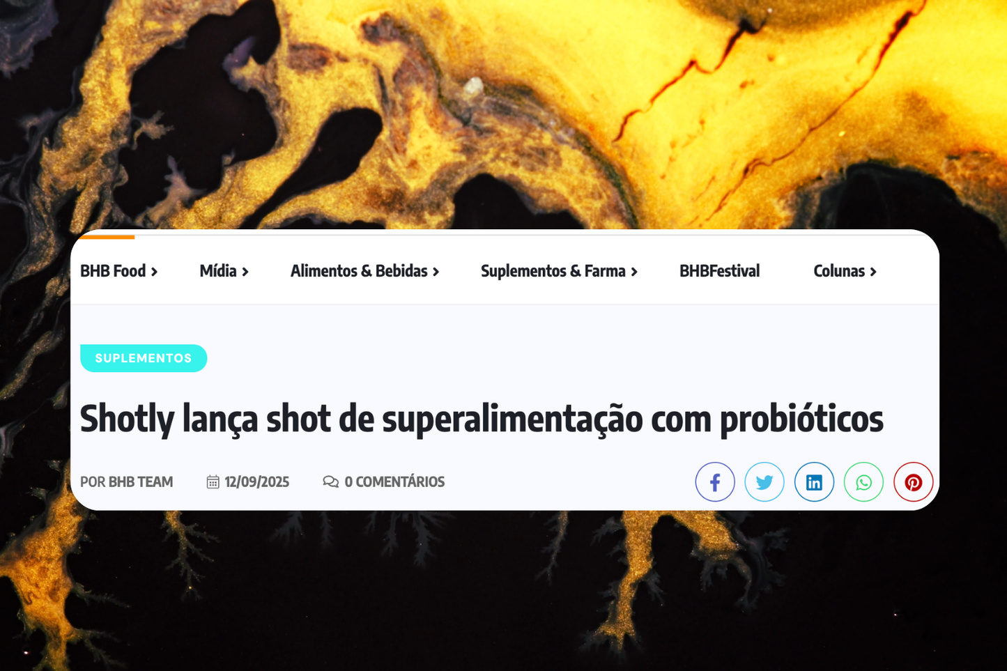 Shotly lança shot de superalimentação com probióticos