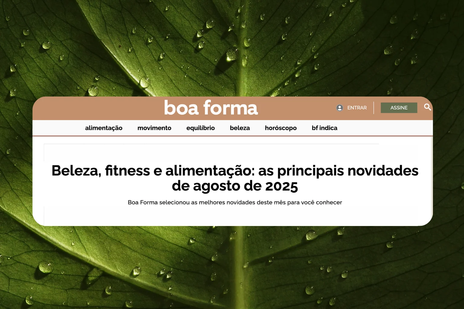 Beleza, fitness e alimentação: as principais novidades de agosto de 2025