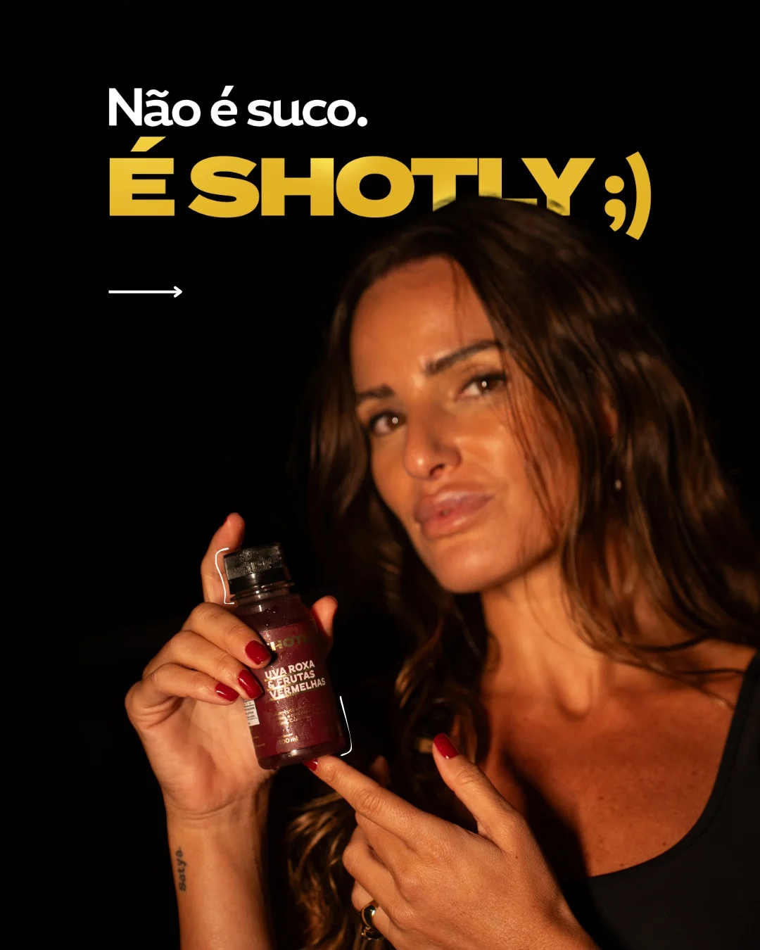 Publicação no Instagram: Muita gente compara o Shotly a um suco concentrado… ou até a um suco verde.